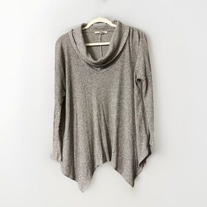 Express Heather Gray Cowl Neck Sweater